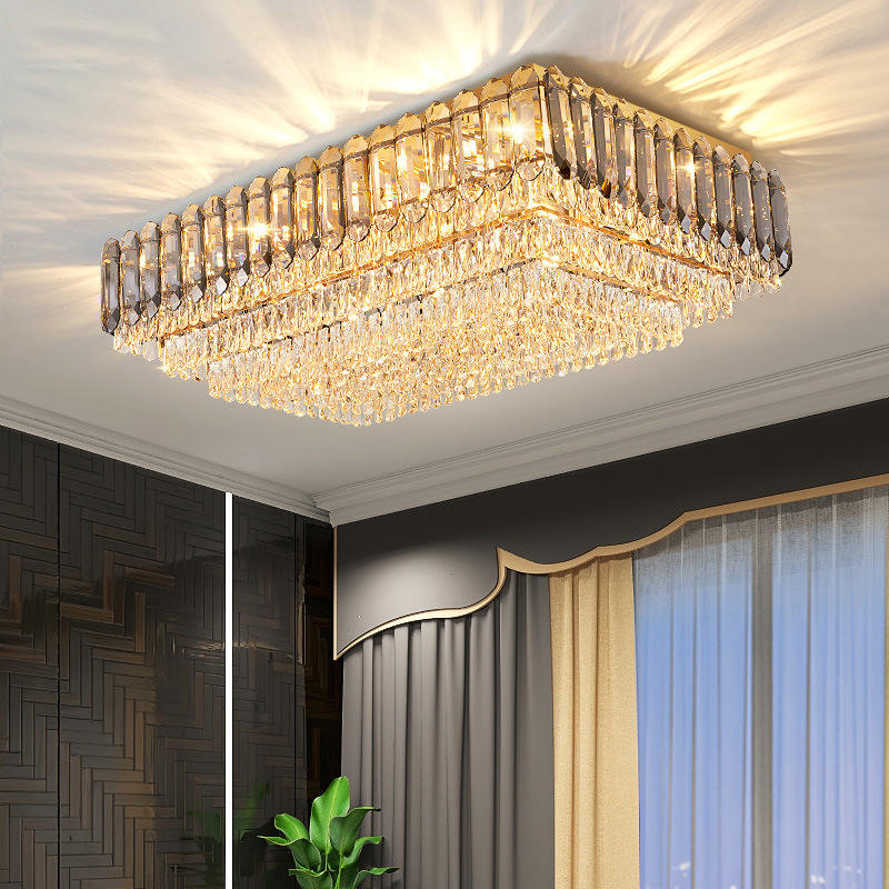 Crystal Ceiling Light - Rectangle Double Layer